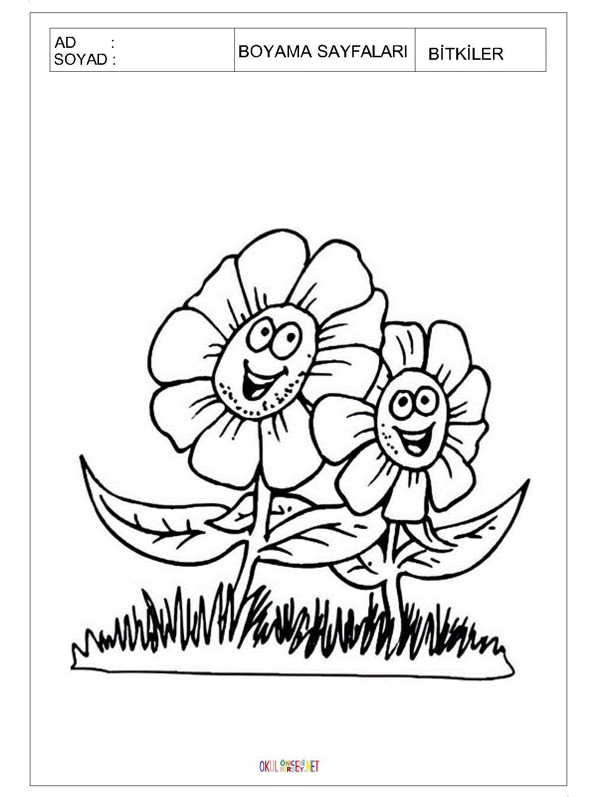 ay çiçeği boyama sayfaları