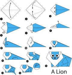 Çocuklar İçin  Origami Şablonu  