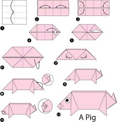 Çocuklar İçin  Origami Şablonu  