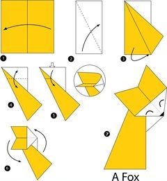 Çocuklar İçin  Origami Şablonu  