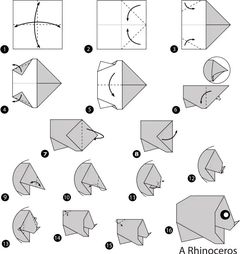 Çocuklar İçin  Origami Şablonu  