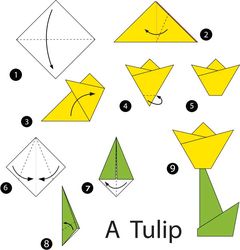 Çocuklar İçin  Origami Şablonu  
