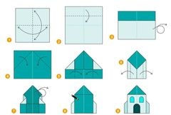 Çocuklar İçin  Origami Şablonu  
