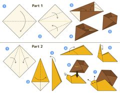 Çocuklar İçin  Origami Şablonu  