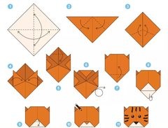 Çocuklar İçin  Origami Şablonu  