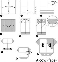 Çocuklar İçin  Origami Şablonu  
