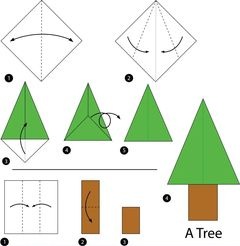 Çocuklar İçin  Origami Şablonu  