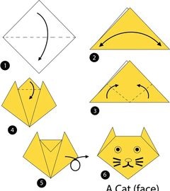 Çocuklar İçin  Origami Şablonu  