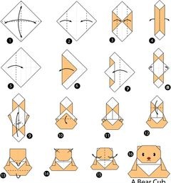Çocuklar İçin  Origami Şablonu  