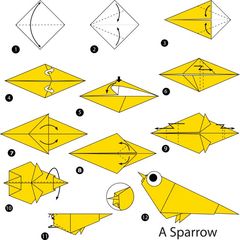 Çocuklar İçin  Origami Şablonu  