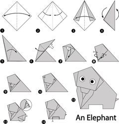 Çocuklar İçin  Origami Şablonu  