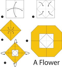 Çocuklar İçin  Origami Şablonu  