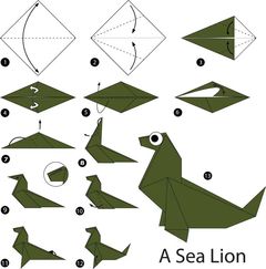 Çocuklar İçin  Origami Şablonu  