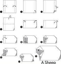 Çocuklar İçin  Origami Şablonu  
