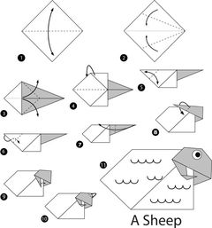 Çocuklar İçin  Origami Şablonu  