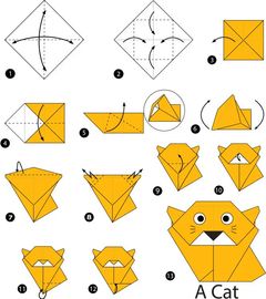 Çocuklar İçin  Origami Şablonu  