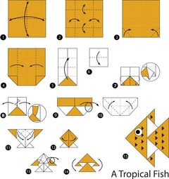 Çocuklar İçin  Origami Şablonu  