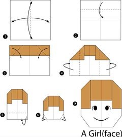 Çocuklar İçin  Origami Şablonu  