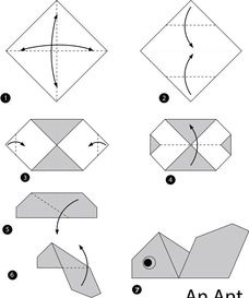 Çocuklar İçin  Origami Şablonu  