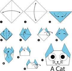 Çocuklar İçin  Origami Şablonu  