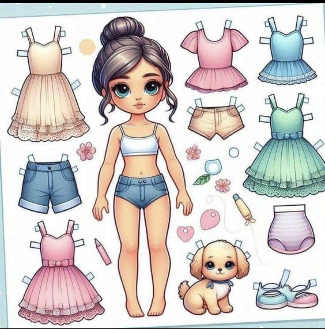 Çocuklar İçin  Kağıt Bebek Şablonu  