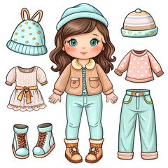 Çocuklar İçin  Kağıt Bebek Şablonu  