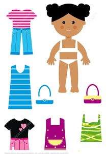 Çocuklar İçin  Kağıt Bebek Şablonu  