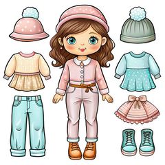 Çocuklar İçin  Kağıt Bebek Şablonu  