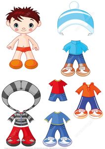 Çocuklar İçin  Kağıt Bebek Şablonu  