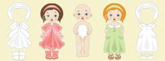 Çocuklar İçin  Kağıt Bebek Şablonu  