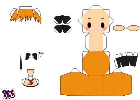 Çocuklar İçin  Bleach Kağıt Kübik Oyuncaklar Şablonu  