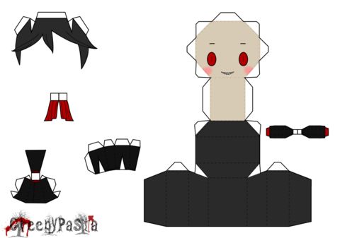 Çocuklar İçin  Creepy Pasta Kağıt Kübik Oyuncaklar Şablonu  