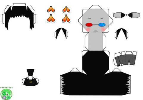 Çocuklar İçin  Homestuck 4 Chords Kağıt Kübik Oyuncaklar Şablonu  