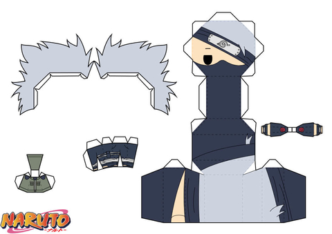 Çocuklar İçin  Naruto Kağıt Kübik Oyuncaklar Şablonu  