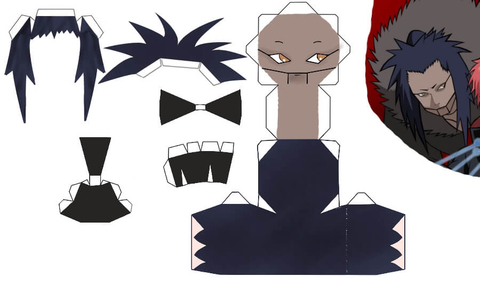 Çocuklar İçin  Naruto Kağıt Kübik Oyuncaklar Şablonu  