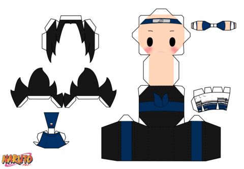 Çocuklar İçin  Naruto Kağıt Kübik Oyuncaklar Şablonu  