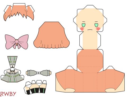 Çocuklar İçin  Chibi Bebekleri Kübik Kağıt Katlama  Şablonu  