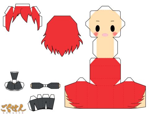 Çocuklar İçin  Chibi Bebekleri Kağıt Kübik Oyuncaklar Şablonu  
