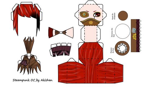 Çocuklar İçin  Chibi Bebekleri Kağıt Kübik Oyuncaklar Şablonu  