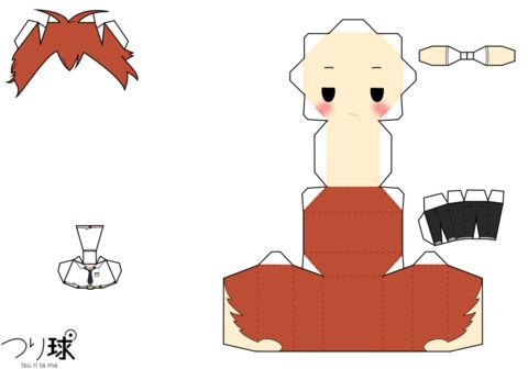 Çocuklar İçin  Chibi Bebekleri Kağıt Kübik Oyuncaklar Şablonu  