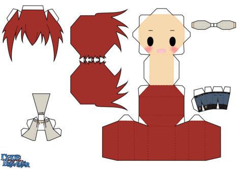 Çocuklar İçin  Chibi Bebekleri Kağıt Kübik Oyuncaklar Şablonu  