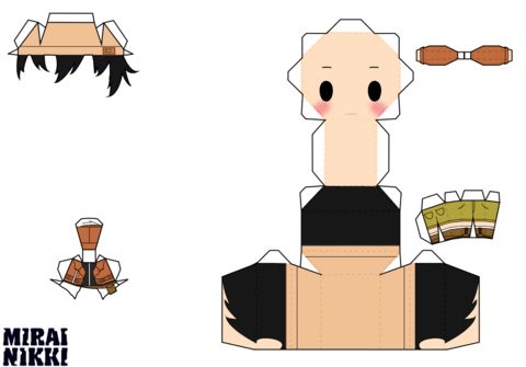 Çocuklar İçin  Chibi Bebekleri Kübik Kağıt Katlama  Şablonu  