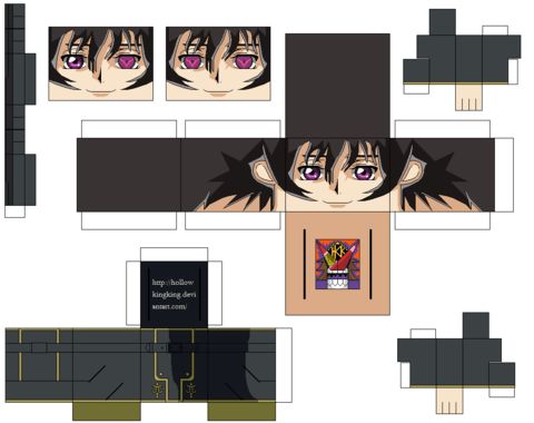 Çocuklar İçin  Code Geass Kağıt Kübik Oyuncaklar Şablonu  