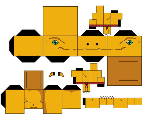 Çocuklar İçin  Digimon Kağıt Kübik Oyuncaklar Şablonu  