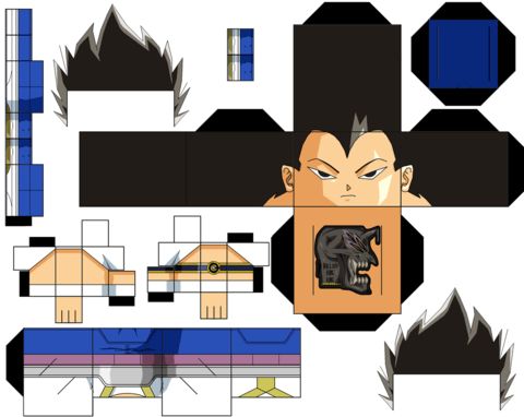Çocuklar İçin  Dragon Ball Kağıt Kübik Oyuncaklar Şablonu  