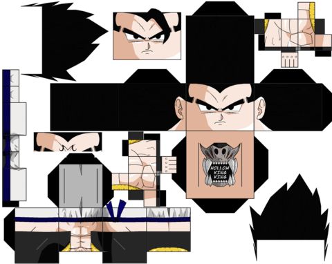 Çocuklar İçin  Dragon Ball Kağıt Kübik Oyuncaklar Şablonu  