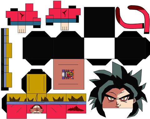 Çocuklar İçin  Dragon Ball Kağıt Kübik Oyuncaklar Şablonu  