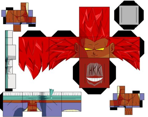 Çocuklar İçin  Dragon Ball Kağıt Kübik Oyuncaklar Şablonu  