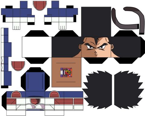 Çocuklar İçin  Dragon Ball Kağıt Kübik Oyuncaklar Şablonu  