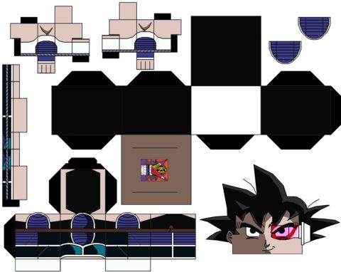 Çocuklar İçin  Dragon Ball Kağıt Kübik Oyuncaklar Şablonu  